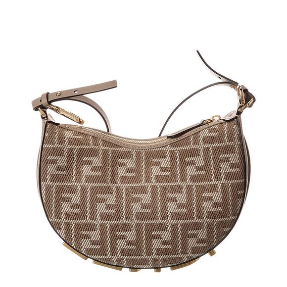 Fendi Fendigraphy Mini Ff Jacquard & Leather Hobo Bag, Grey - Picture 2 of 5